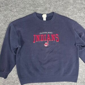 Cleveland Indians Vintage 90s Lee Sport Sweatshirt Embroidered Logo Men's XL